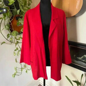Vtg 90s Joanna Red Oversized Blazer - Large